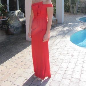 Red geometric gown - Black Halo by Laurel Berman
